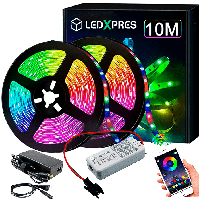 Tiras de LED Bluetooth de 5 metros - Iluminación RGB con control remoto