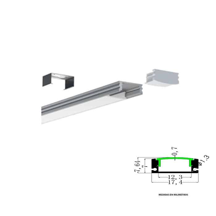 Canaleta aluminio cinta LED DIFUSOR EMPOTRAR 30 mm - LEDXPRES Costa Rica