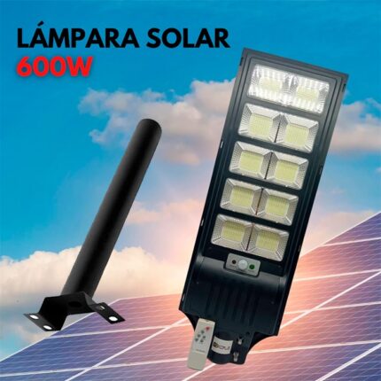 Lámpara LED con sensor de movimiento, panel solar y bat