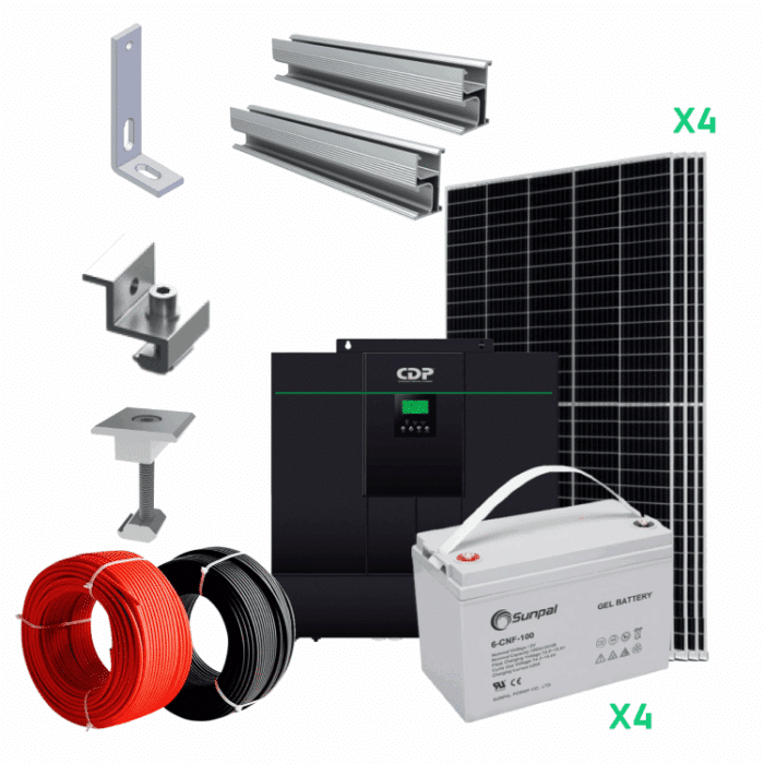 Kit Fotovoltaico 6000W + 4 Paneles + Inversor + Baterías - Imagen 1