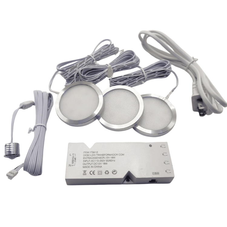 Kit de Luces Spot para Gabinetes con Sensor de Movimiento 12V