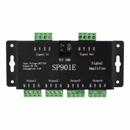 Amplificador de Señal para Cintas LED Direccionales, RGBIC o Secuenciales