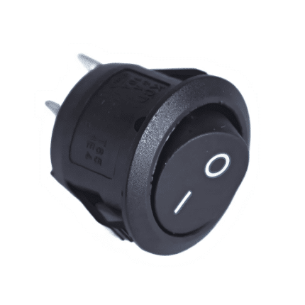 Interruptor Redondo Estándar de 2 Pines Mecánico Negro para Cinta LED