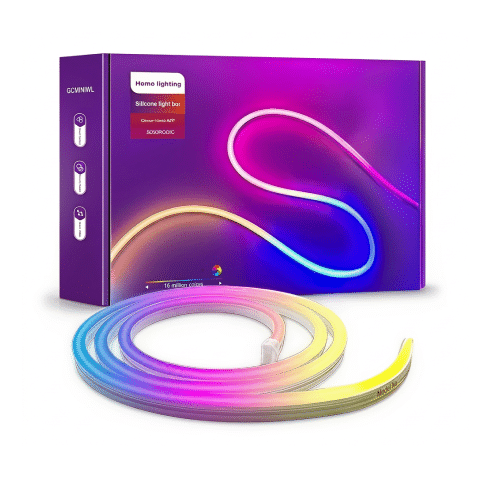 Manguera Neón Flex RGB Silicona 12V — 5 Metros con Controlador IR, Fuente y Clips