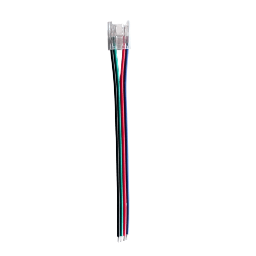 Conector 4 Pines con Cable para Cinta LED RGB 10mm — Un Solo Lado