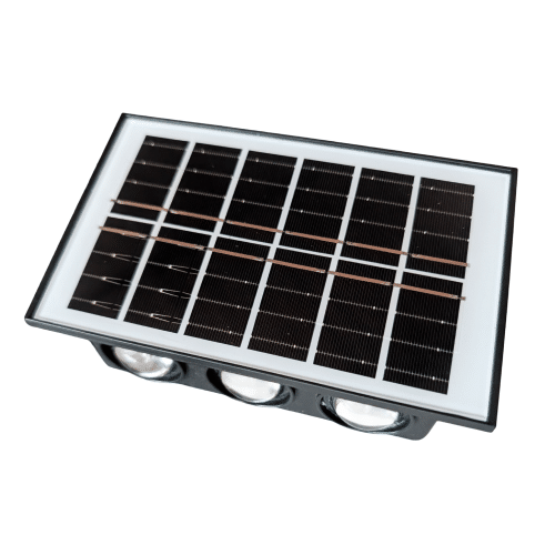 Lámpara Solar de Pared Bidireccional 6 LEDs con Sensor de Movimiento